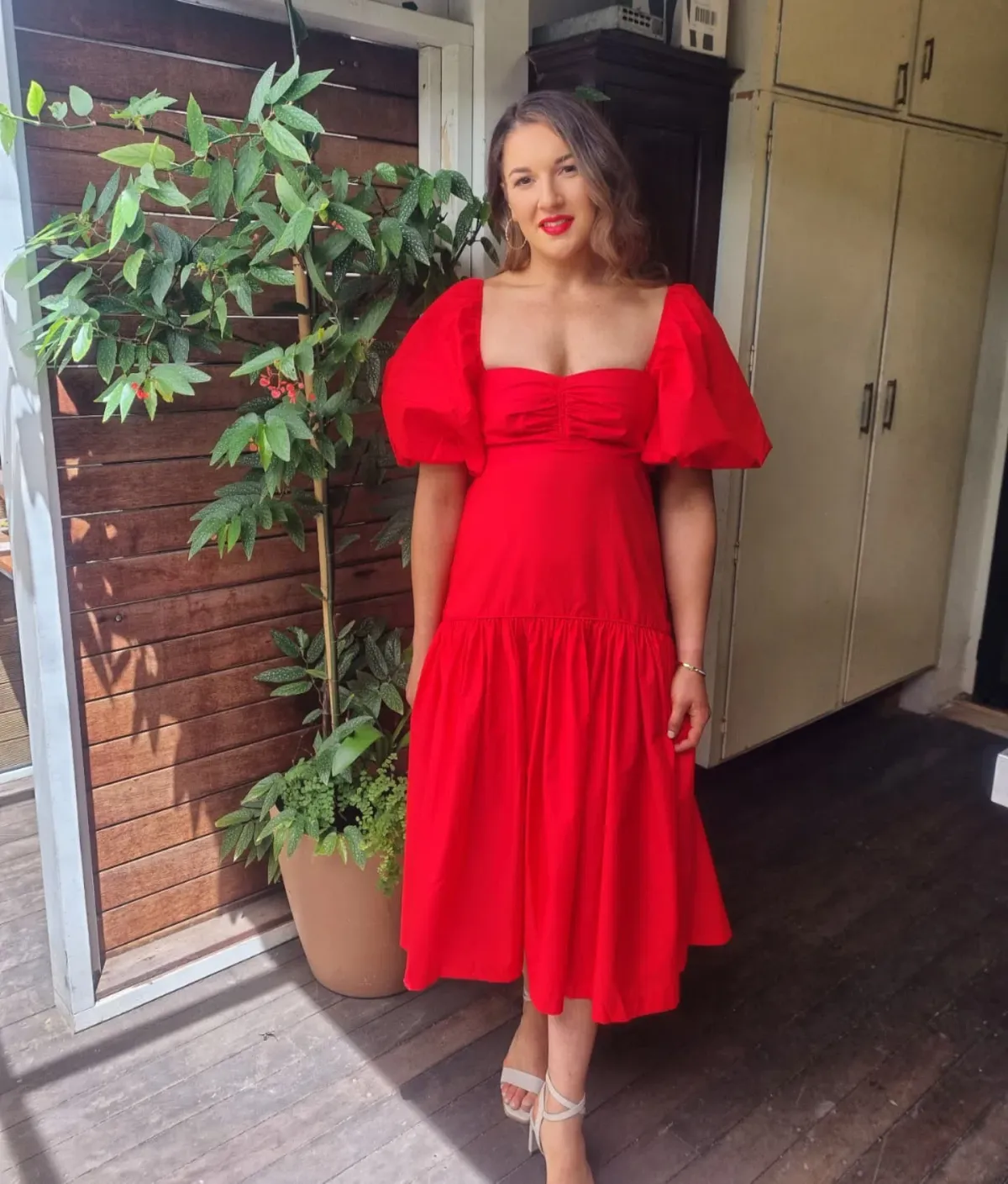 Steele Luna Midi Dress Scarlet Size 8 - Image 3