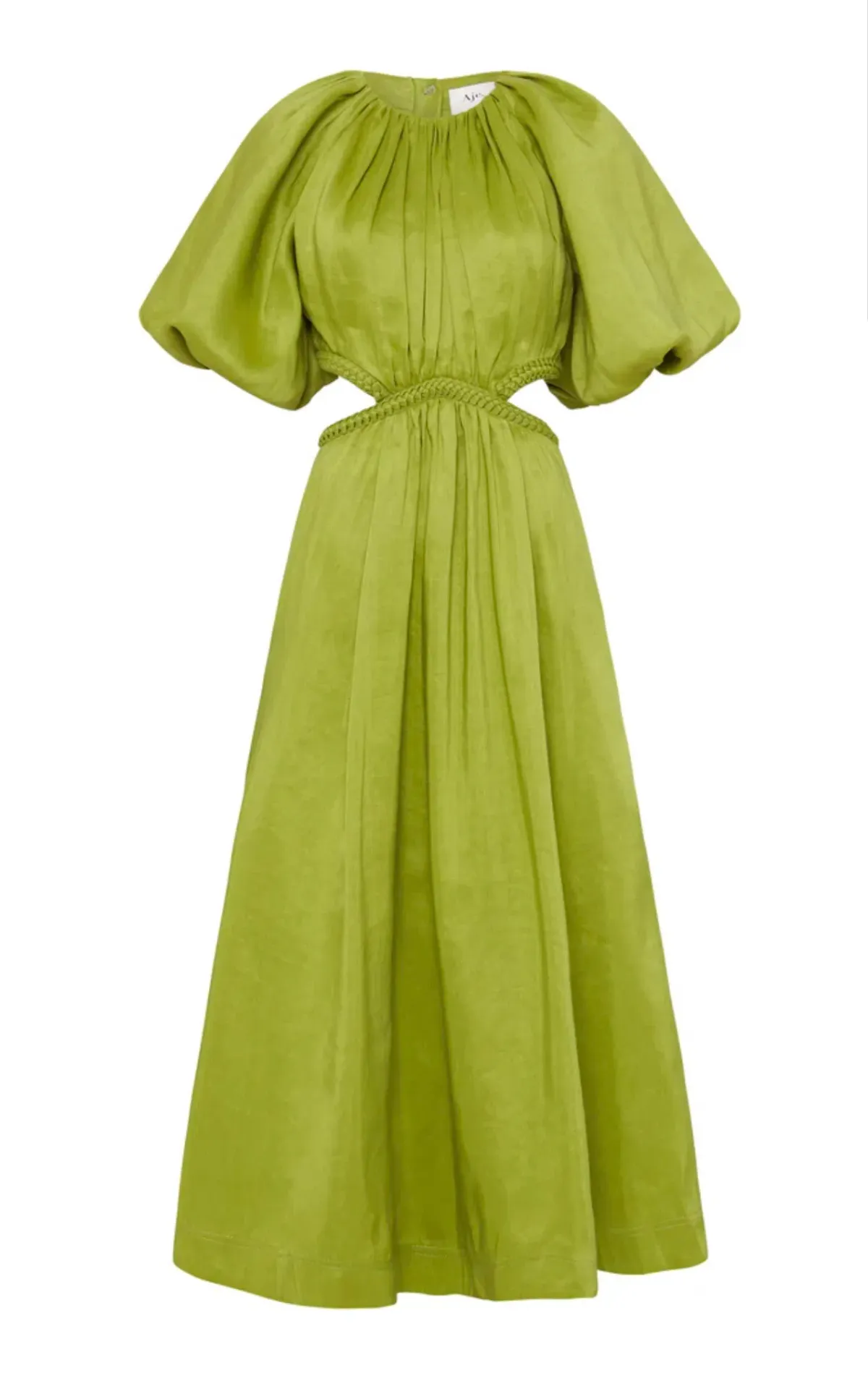 Aje Capucine Puff Sleeve Midi Dress Green Size 10 - Image 5