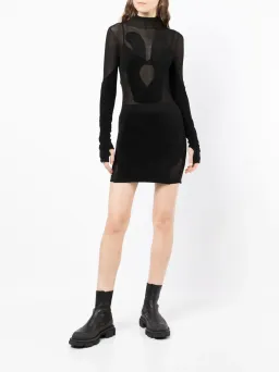 Dion Lee Chenille Intarsia Mini Dress Black Size 8 for rent on The Volte - image 1