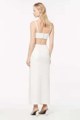 Manning Cartell Canvas Raffia Crop Top and Midi Skirt Set White Size 8 for rent on The Volte - image 2