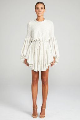 Shona Joy Aimee Balloon Sleeve Mini Dress White size 8 for rent on The Volte - image 2