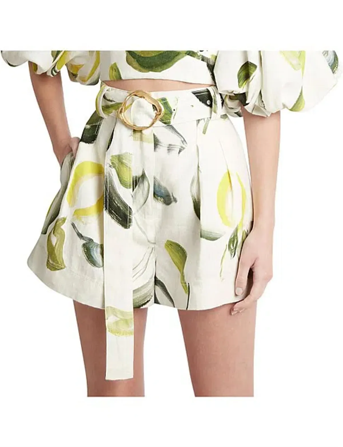 Aje Zest Off Shoulder Top Size 10 & Belted Short Size 12 Set Print - Image 4