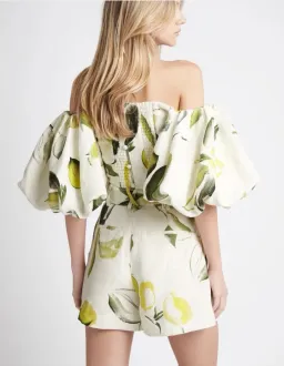 Aje Zest Off Shoulder Top Size 10 & Belted Short Size 12 Set Print for rent on The Volte - image 3