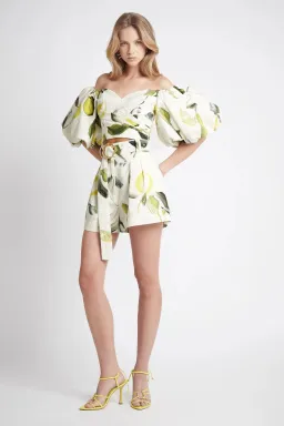 Aje Zest Off Shoulder Top Size 10 & Belted Short Size 12 Set Print for rent on The Volte - image 1