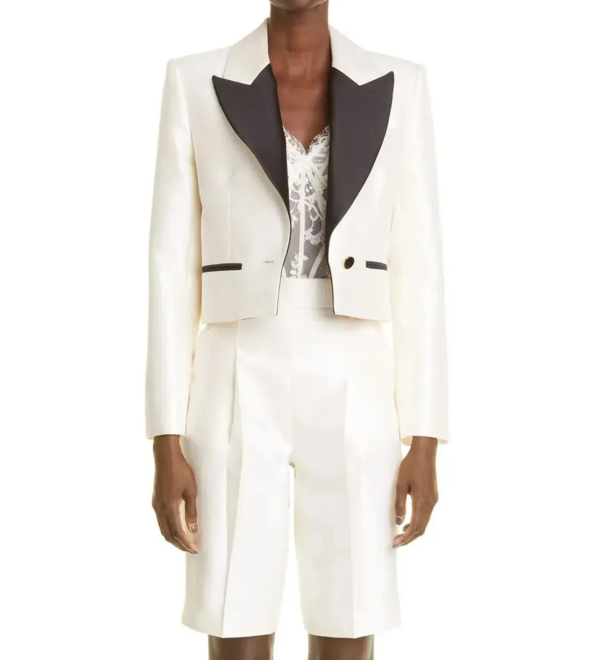 Zimmermann Cropped Tuxedo Jacket Milk Size 1 / Au 10 - Image 1