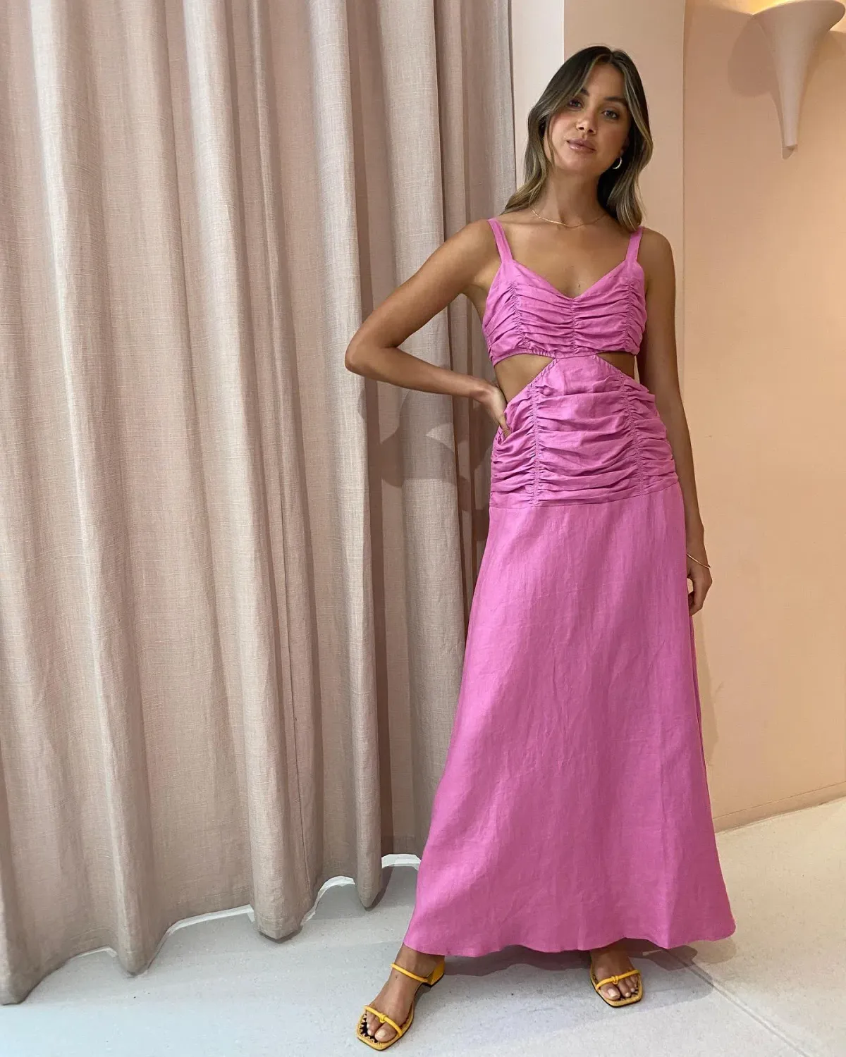 Suboo Aster Cut Out Maxi Dress Fuchsia Size M / Au 10 - Image 1