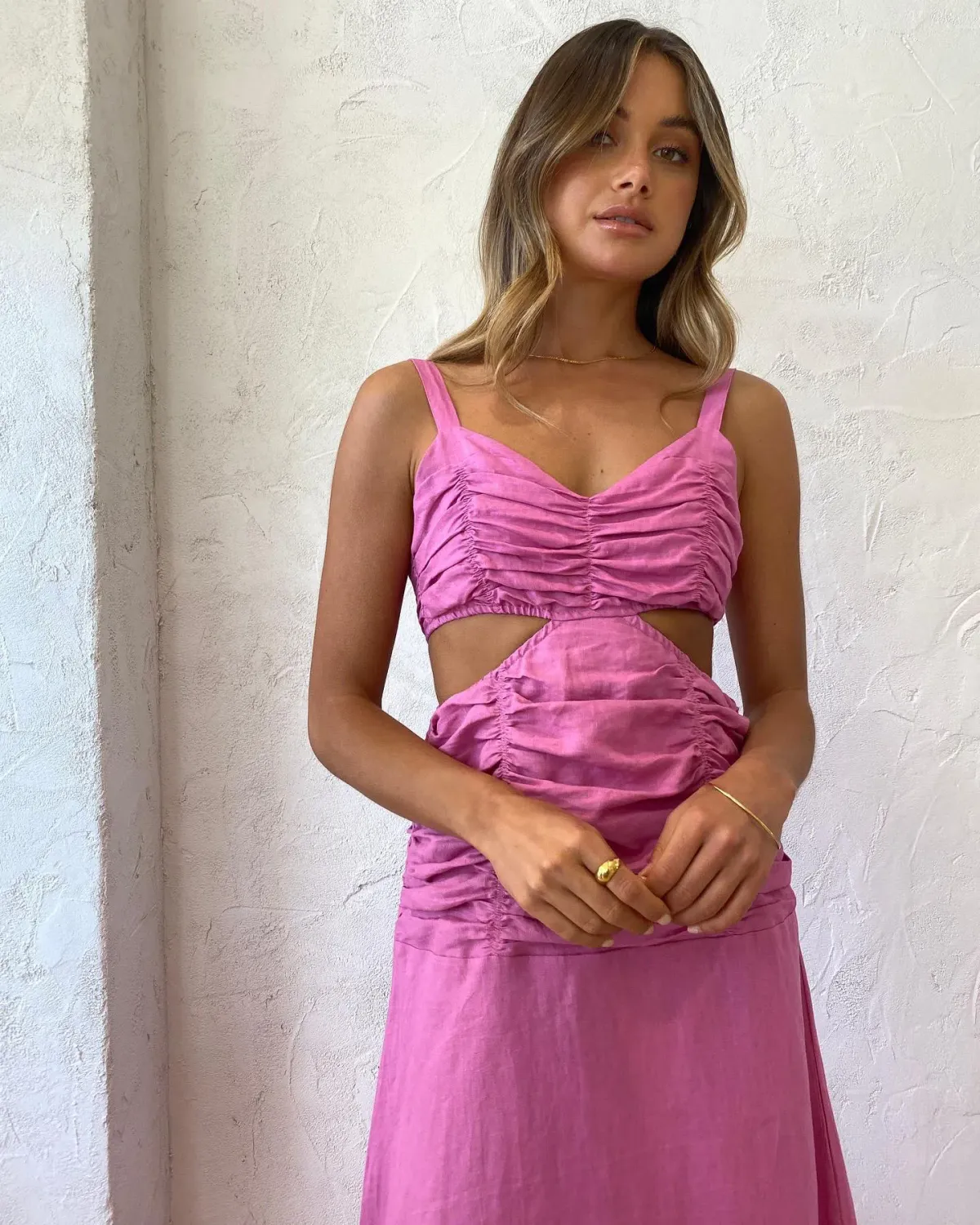 Suboo Aster Cut Out Maxi Dress Fuchsia Size L / Au 12 - Image 4