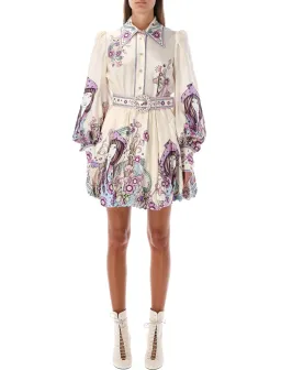 Zimmermann The Celestial Bubble Shirt Dress Print Size 8 for rent on The Volte - image 1