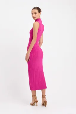 Kookai Raisa Funnel Midi Dress Pink Size 0/ Au 6 for rent on The Volte - image 2