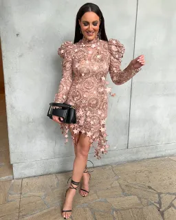 Zimmermann Celestial Zodiac Mini Dress Lipstick Size 1 / Au 10 for rent on The Volte - image 1