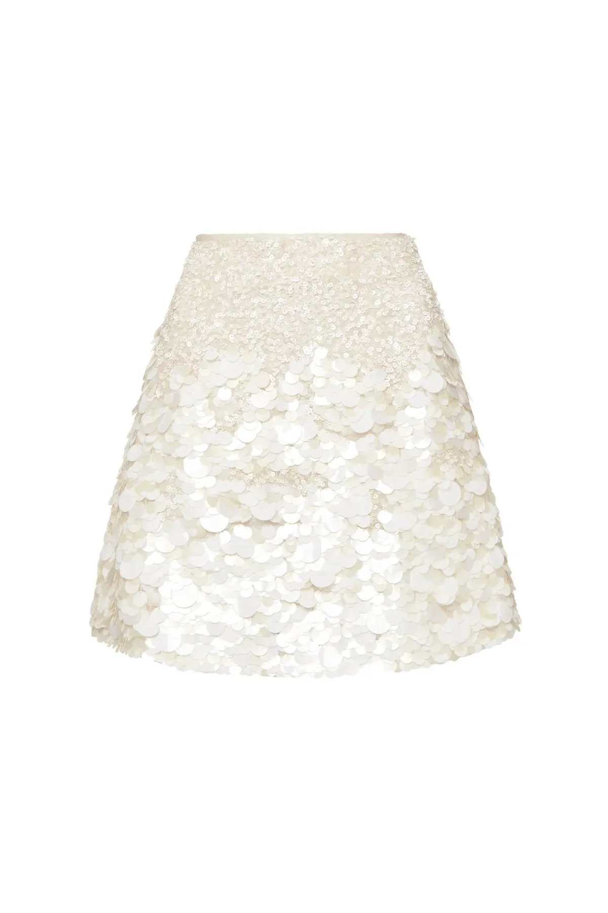 Aje Cherie Sequin Mini Skirt White Size 16 - Image 4