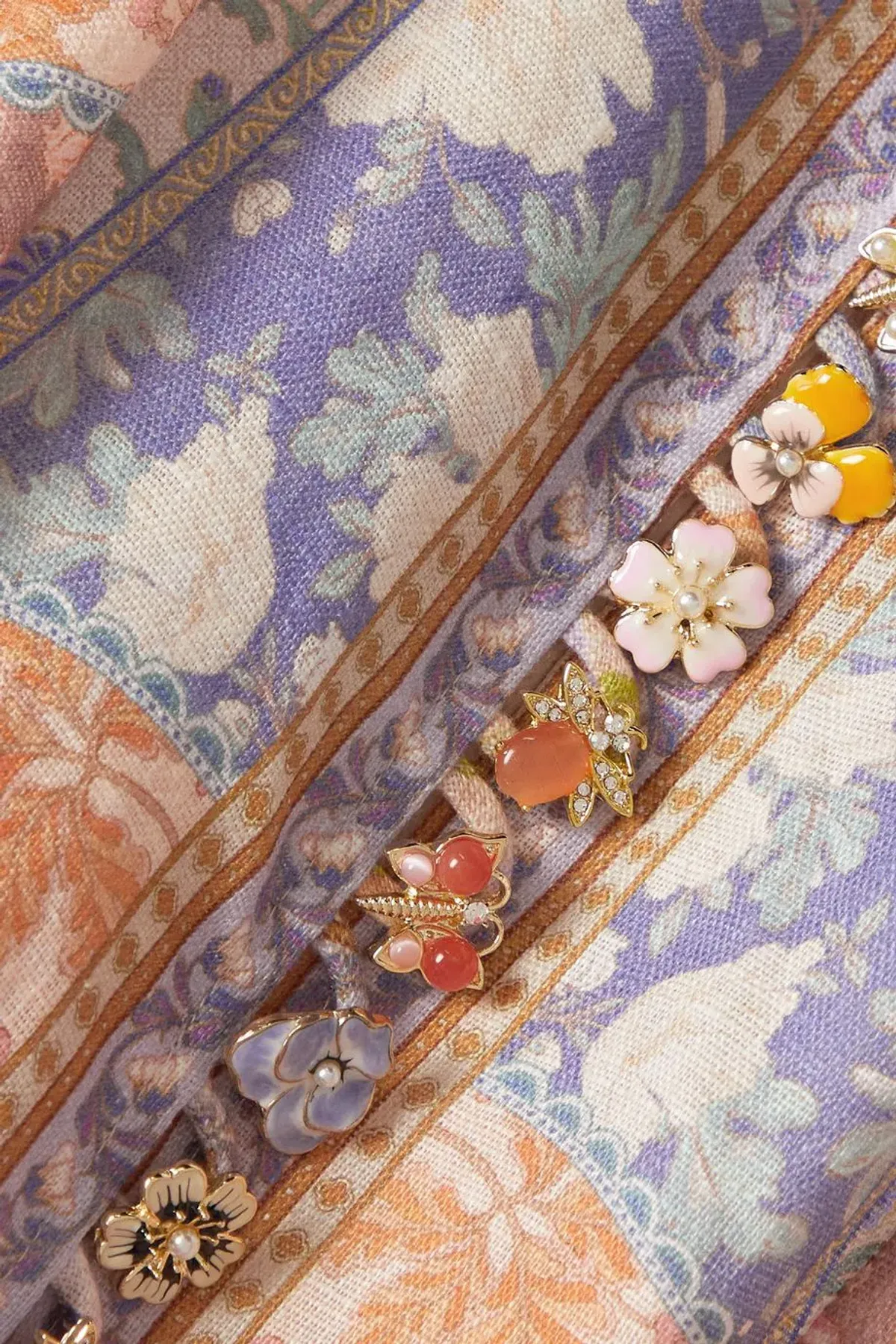 Zimmermann Kaleidoscope Buttoned Mini Dress Multi Swirl Floral Size 1 / Au 10 - Image 7