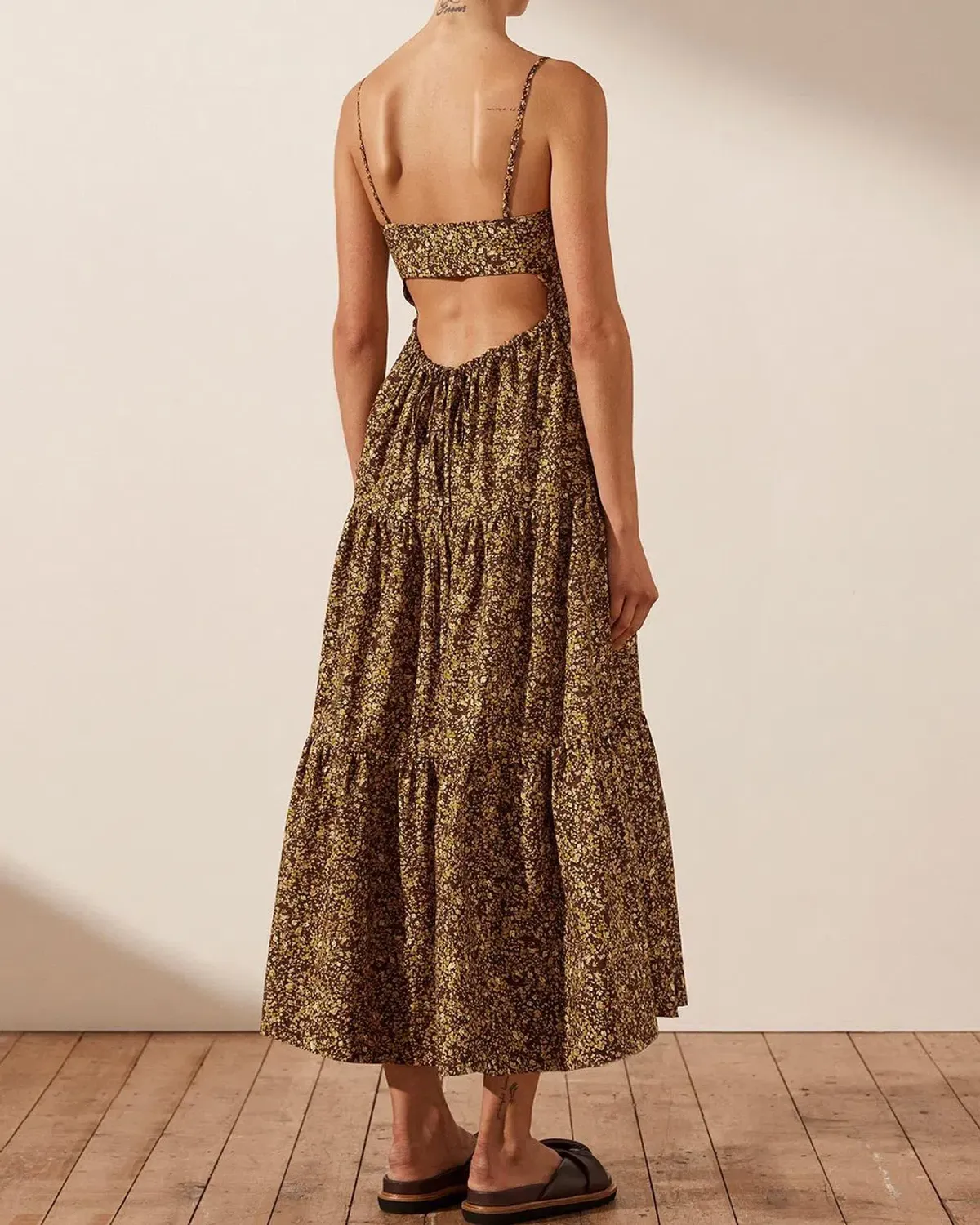 Shona Joy Lilou Lace Up Backless Midi Dress Mimosa Size 10 - Image 3