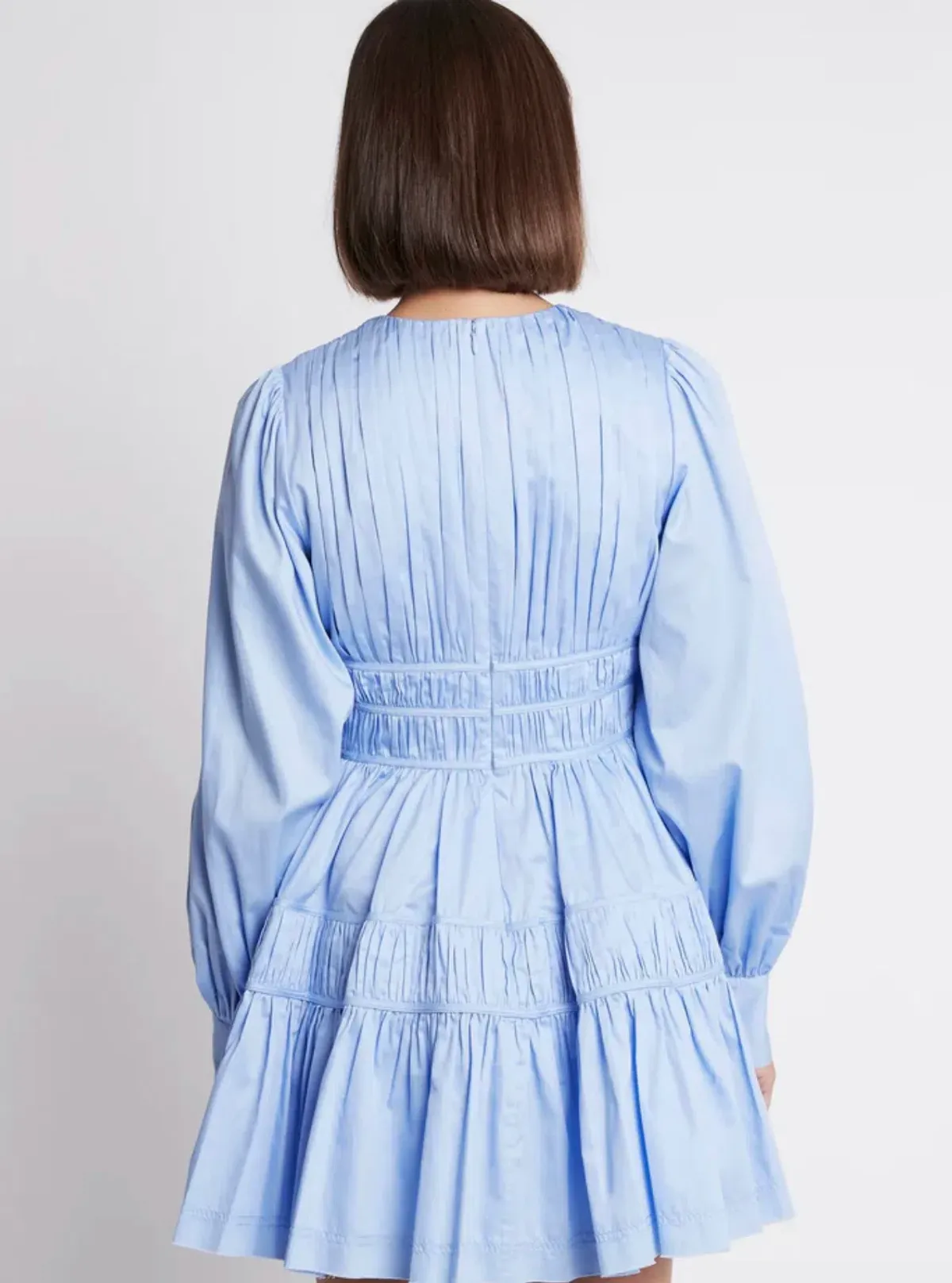 Aje Fallingwater Gathered Mini Dress in Blue Size AU 6 - Image 4