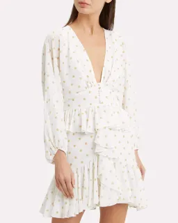 Shona Joy Polka Dot Ruffle Mini Dress White Size 10 for rent on The Volte - image 2