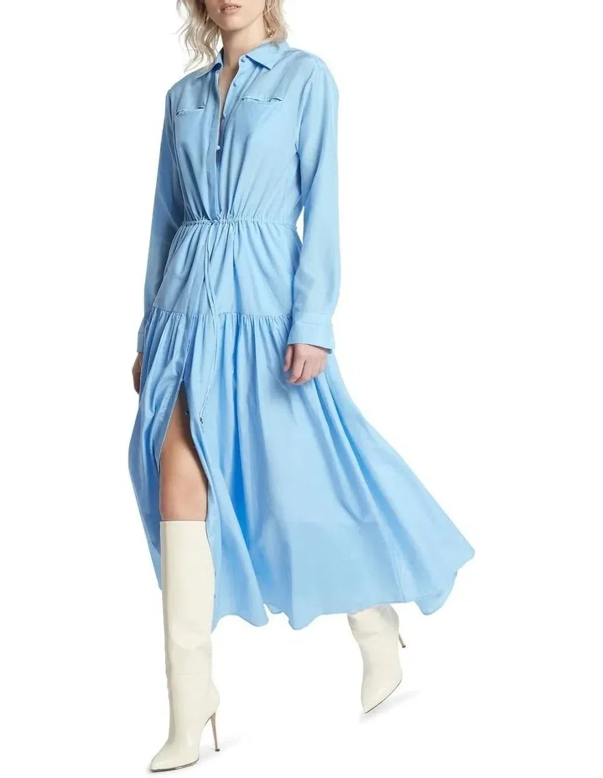 Sass & Bide The Weather Shirt Dress Sky Blue Size 14 - Image 3
