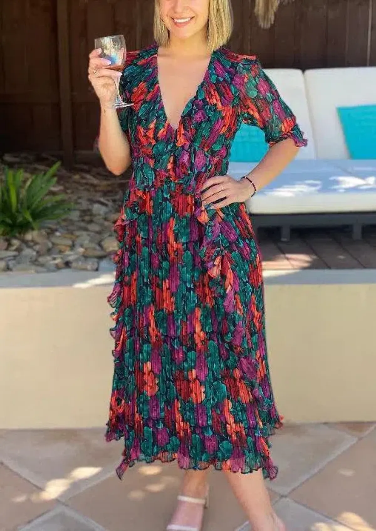 Talulah Mediterranean Minx Midi Dress Floral Print Size 8 - Image 1