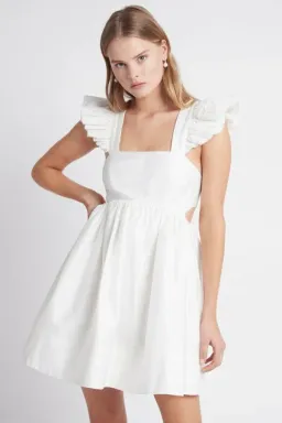 Aje Midsummer Mini Dress White Size 8 for rent on The Volte - image 2