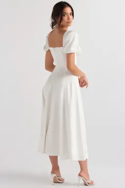 House of CB Tallulah Puff Sleeve Midi Dress White Size S / Au 8 for rent on The Volte - image 2