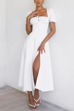 House of CB Tallulah Puff Sleeve Midi Dress White Size S / Au 8 for rent on The Volte - image 3