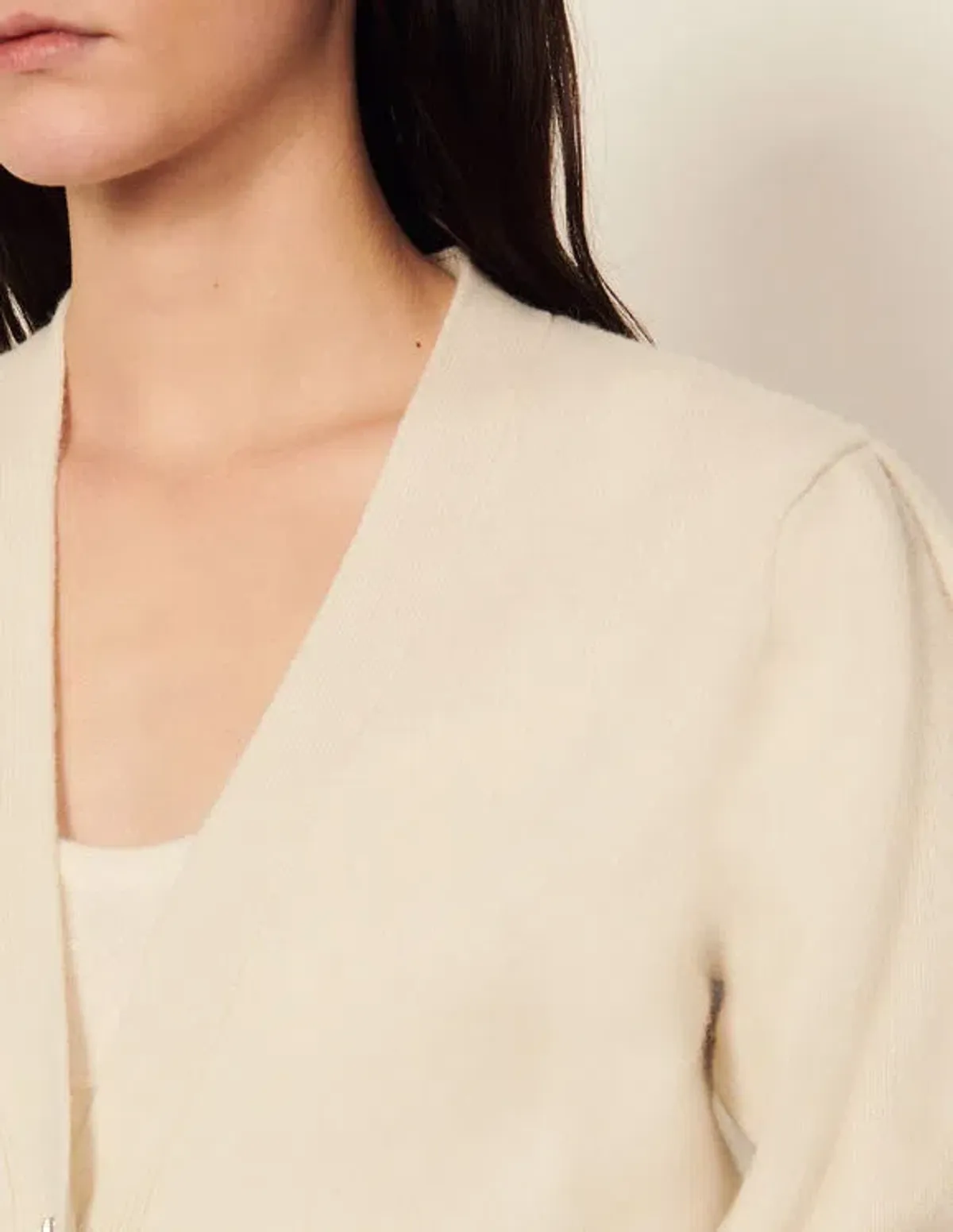 Sandro Wool Cardigan Ecru Size 1 - Image 2