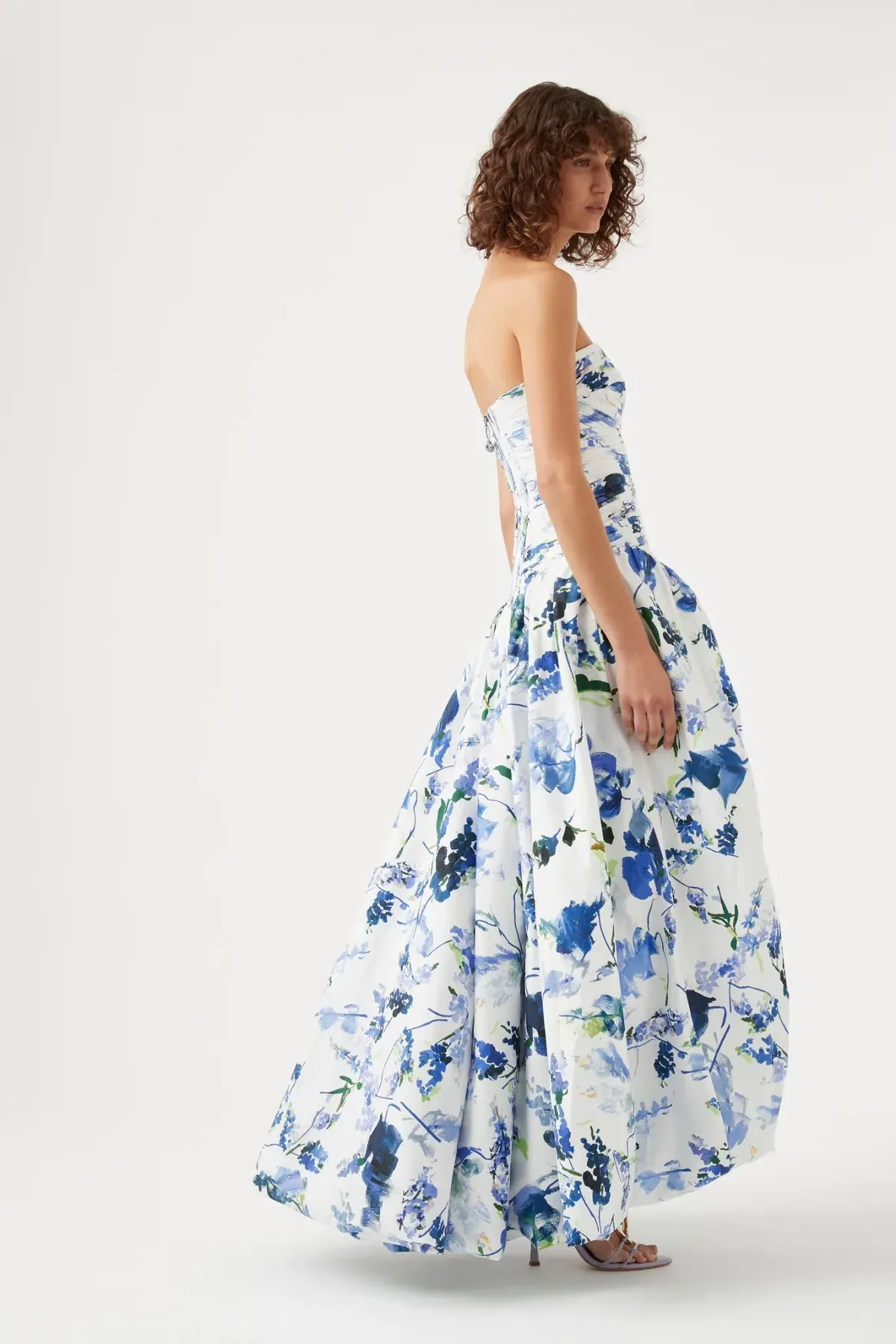 Aje Violette Bubble Hem Maxi Dress Lavenders Of Provence Print Size 8  - Image 2