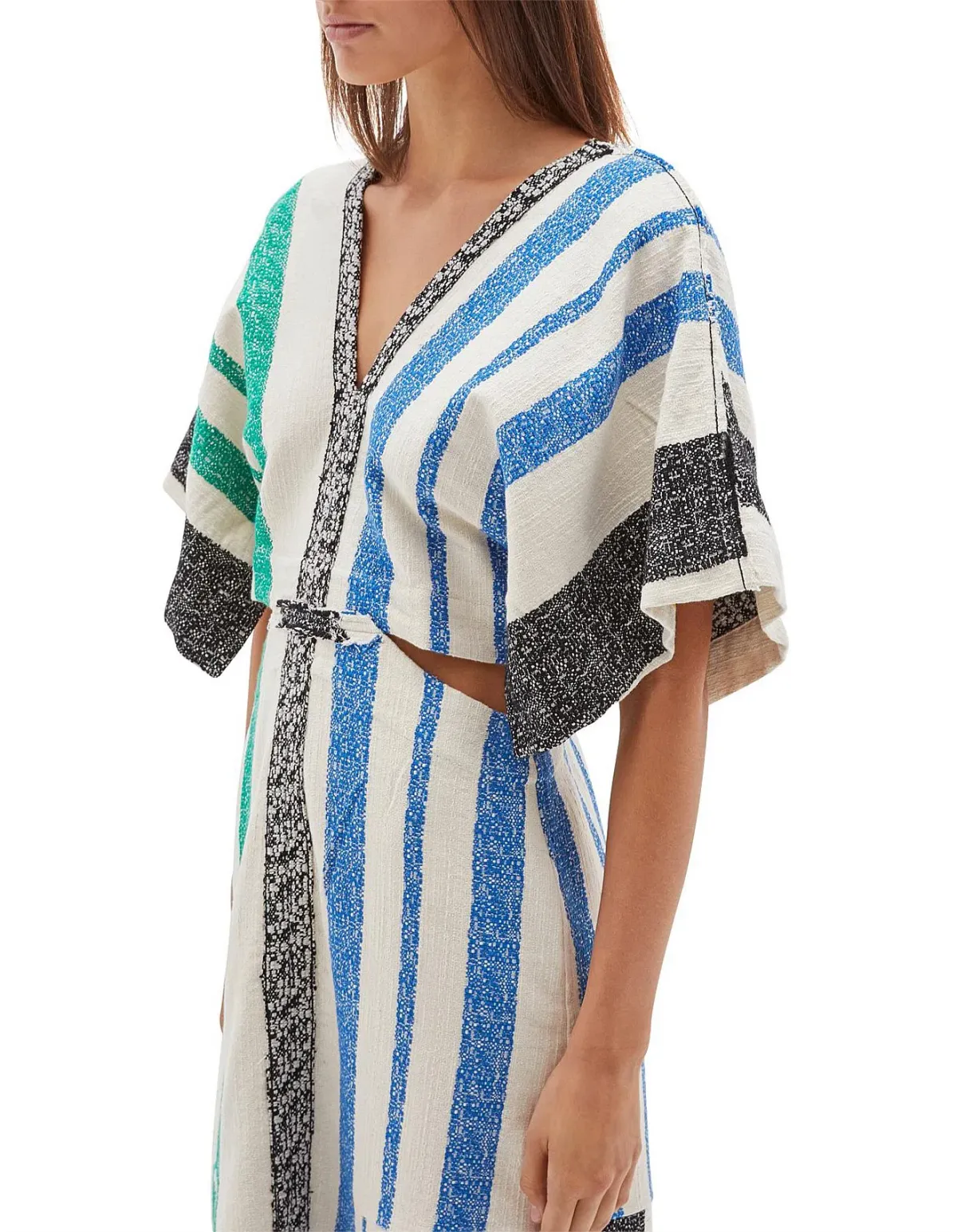 Bassike Textured Cotton Cut Out Dress Multi Size 3 - Image 2