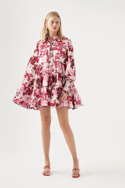 Aje Wilderness Smock Dress Roses Of Provence Print Size 8 for rent on The Volte - image 1