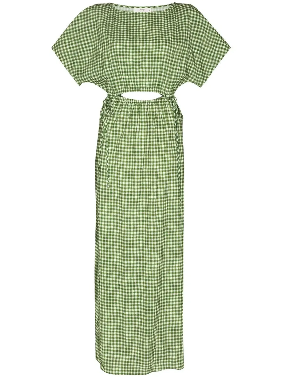 Peony Picnic After Swim Gingham-check Maxi Dress Green Size 10  - Image 5