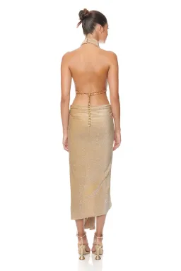 Eliya the Label Aphrodite Dress in Gold Size 6 for rent on The Volte - image 3