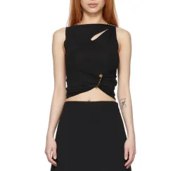 Versace Synthetic Safety Pin Tank Top Black Size 6 for rent on The Volte - image 1