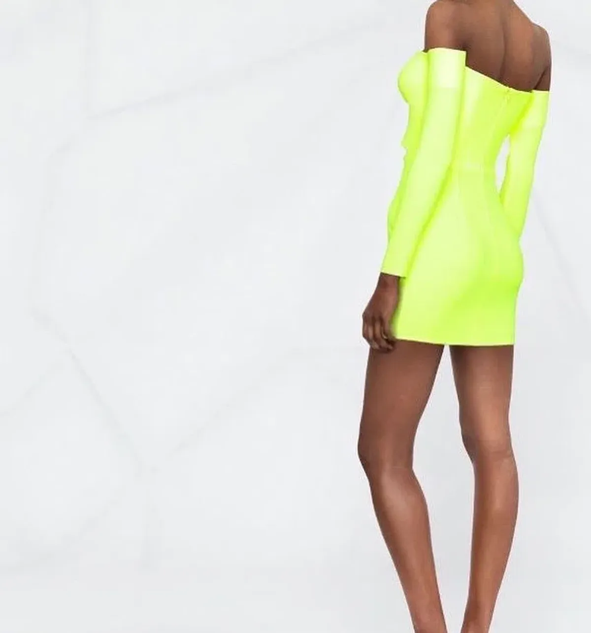 Alex Perry Hadley Mini Dress Neon Yellow Size 10 - Image 2