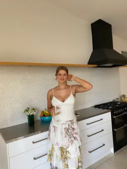 Zimmerman Jude Tiered Midi Skirt White Floral Size 2/ AU 12 for rent on The Volte - image 2