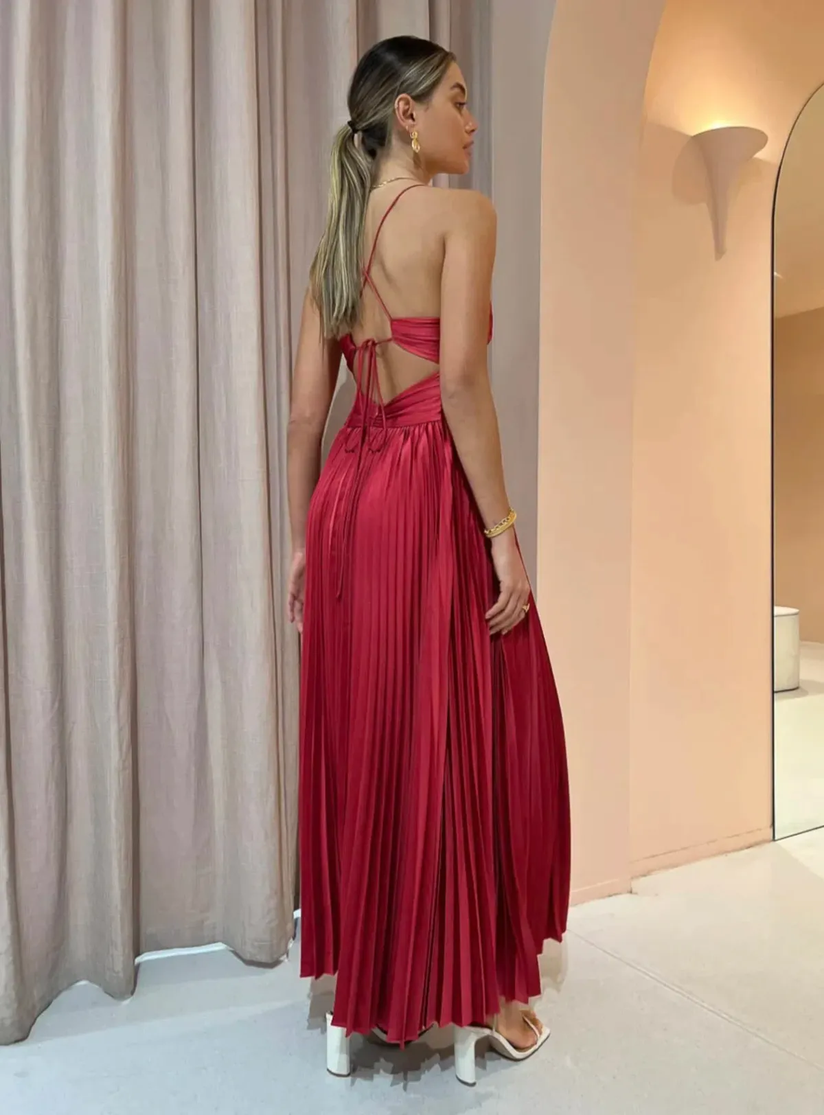 Issy Orla Dress in Berry Red Size 8 - Image 3