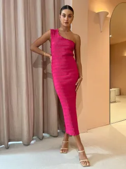 L'Idee Gigi Smocking Gown in Punch Pink Size 8 / S for rent on The Volte - image 1