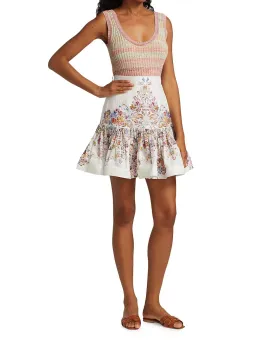 Zimmermann Prima Flip Linen Mini Skirt Floral Size 0P / Au 6P for rent on The Volte - image 1