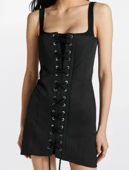 Dion Lee Laced Utility Corset Dress Black Size 8 / S for rent on The Volte - image 2