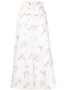 Zimmermann Dancer Wide Leg Belted Trousers White Floral Size 0 / Au 8 for rent on The Volte - image 4
