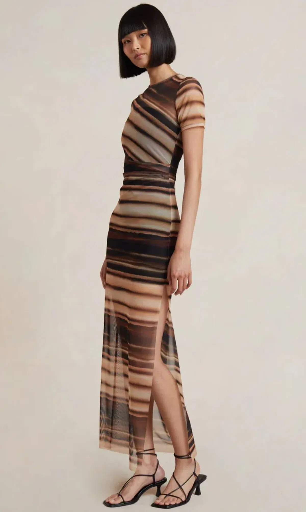 Bec & Bridge Watercolour Short Sleeve Maxi Dress Print Size 8  - Image 3