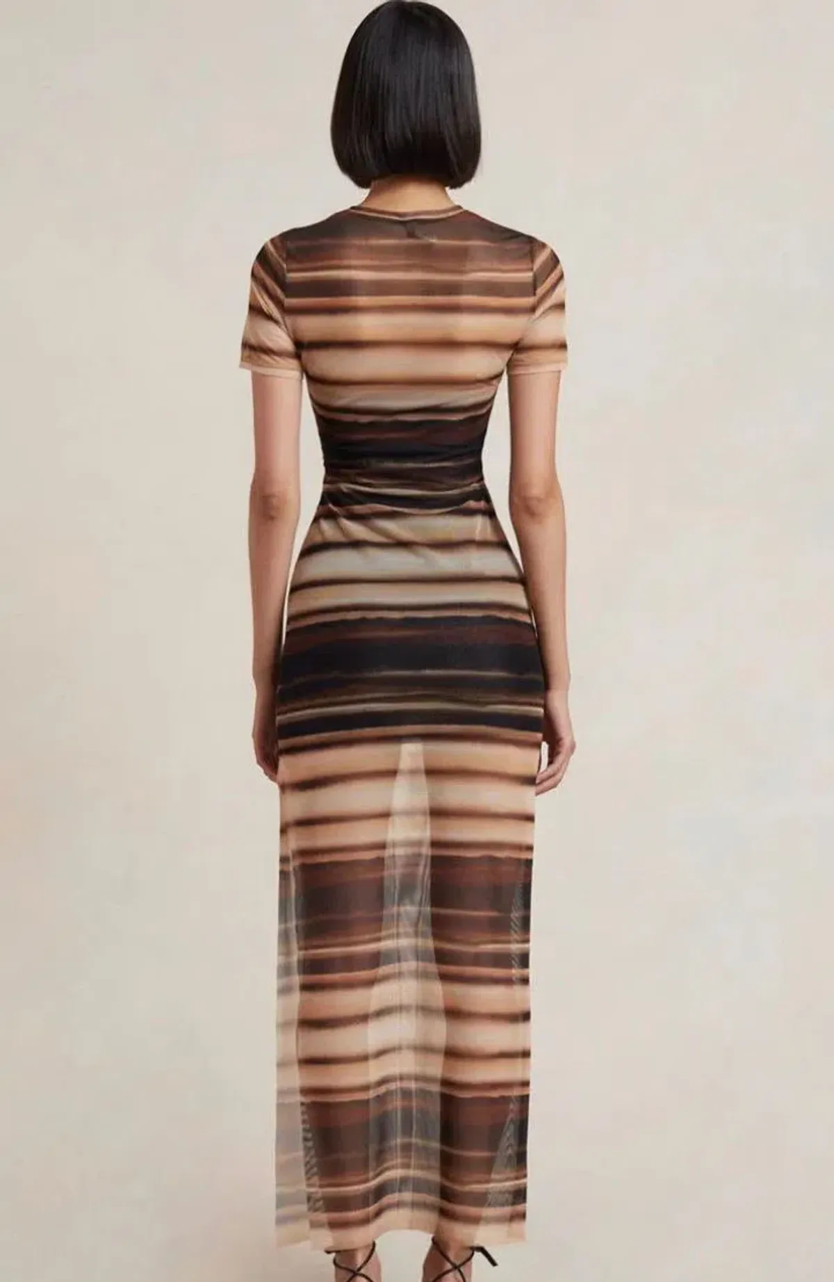 Bec & Bridge Watercolour Short Sleeve Maxi Dress Print Size 8  - Image 4