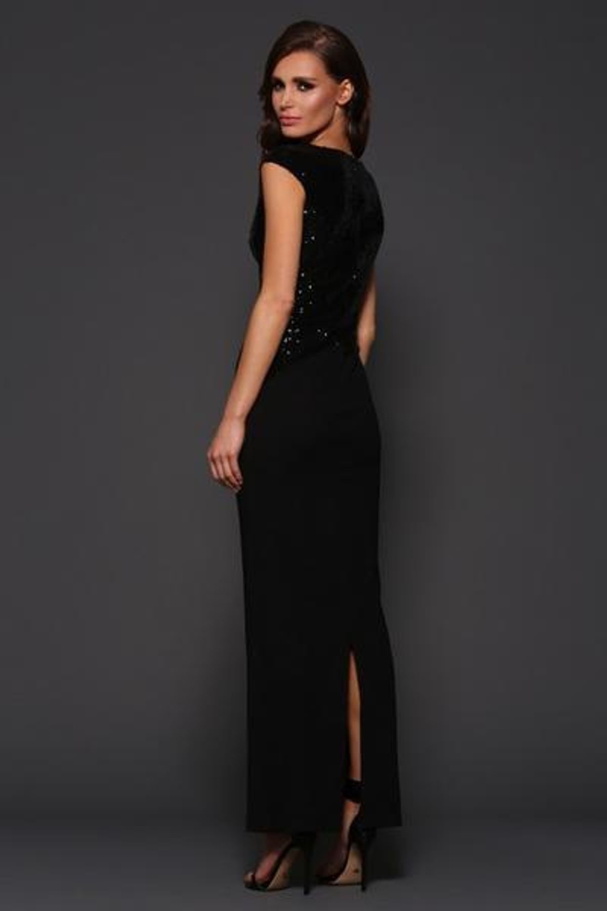 Elle Zeitoune Black Sequin Ruby Dress Black Size 10 - Image 2