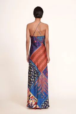 Staud Cubism Dress in Patchwork Foulard Print Size 6 for rent on The Volte - image 3
