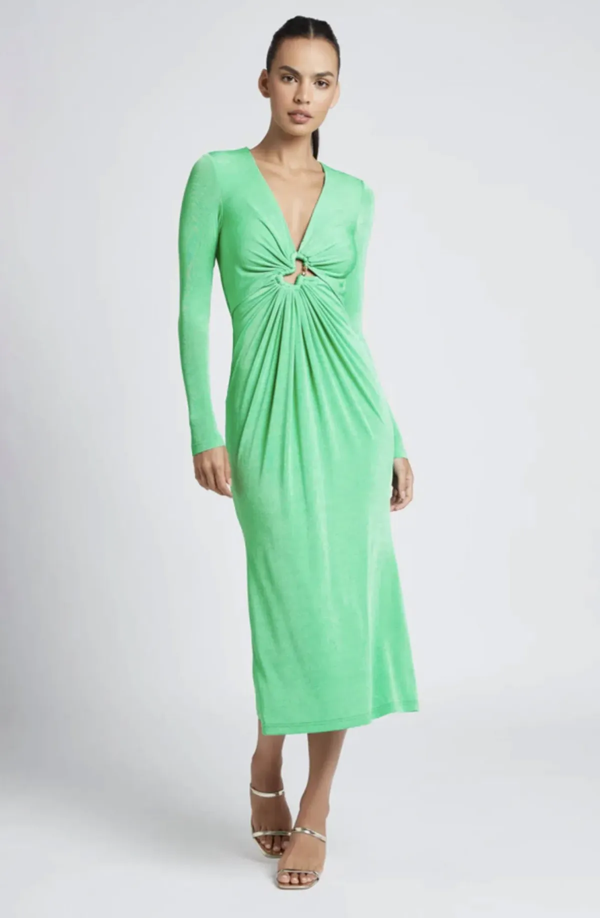 Sheike Free Spirit Midi Dress in Emerald Green Size 8 - Image 1