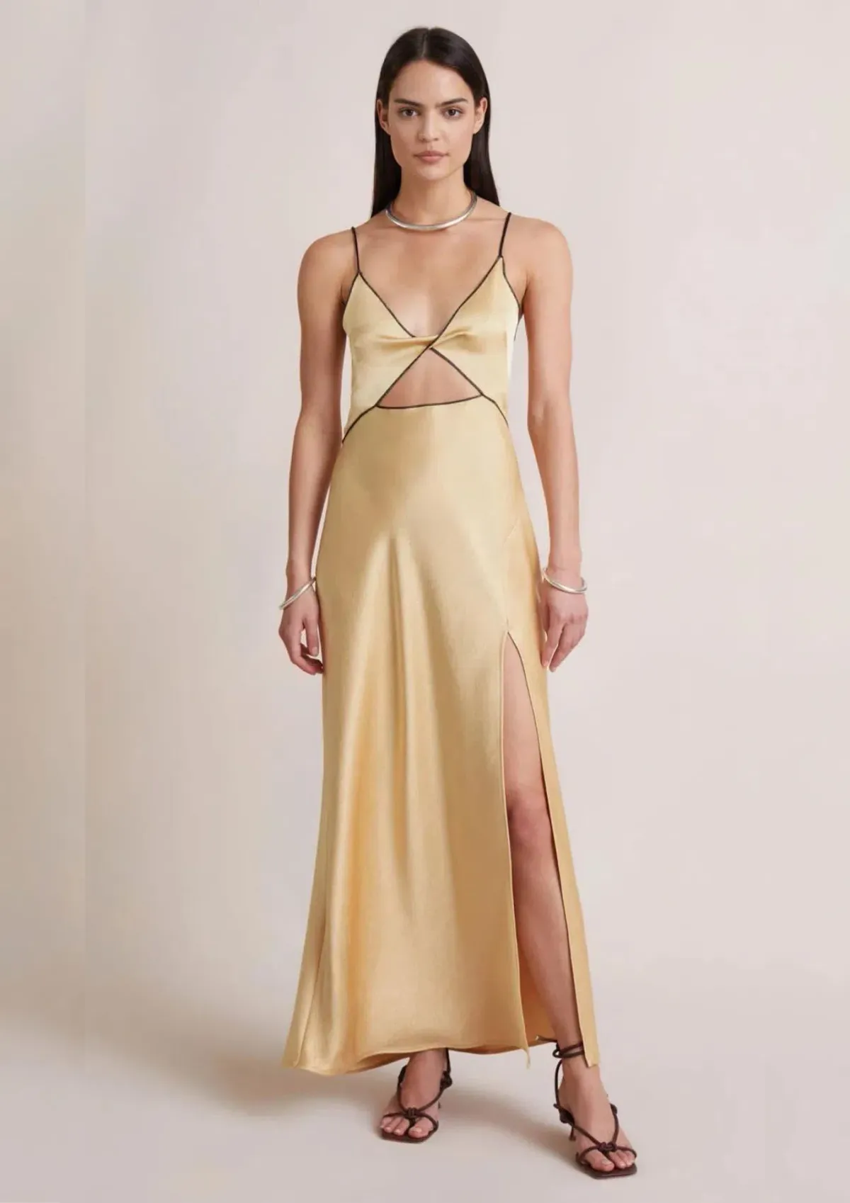 Bec & Bridge Hazel Maxi Dress in Wheat Yellow Size AU 10 - Image 1