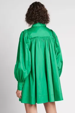 Aje Tidal Tucked Smock Mini Dress Green Size 6 for rent on The Volte - image 2