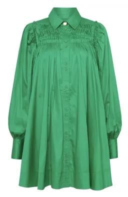 Aje Tidal Tucked Smock Mini Dress Green Size 6 for rent on The Volte - image 3