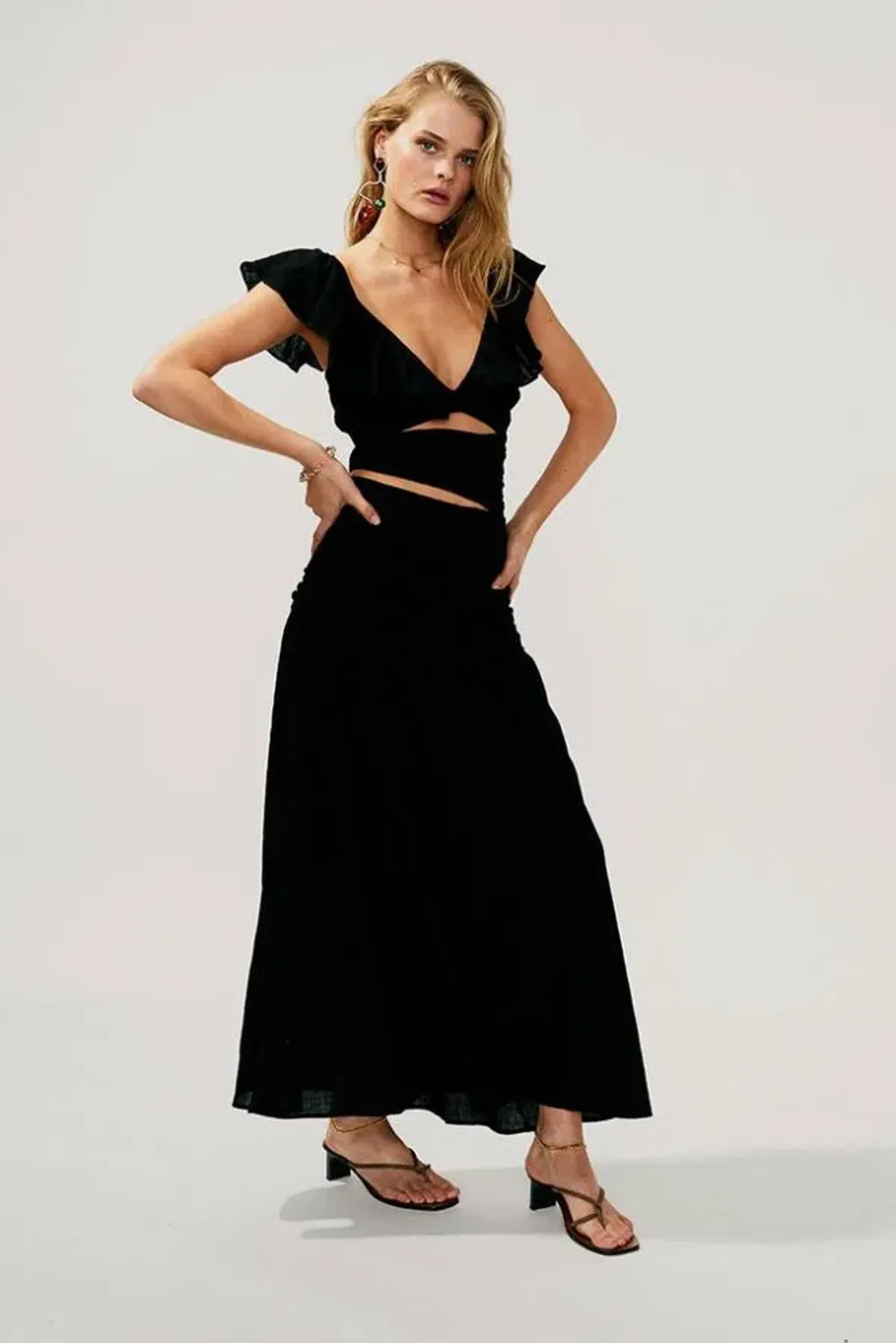 Suboo Alva Rouched Cut Out Maxi Black Size S/ AU 8 - Image 2