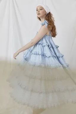 Innika Choo Iva Biigdres Dusk Gingham Print Size 1/Au 8 for rent on The Volte - image 4