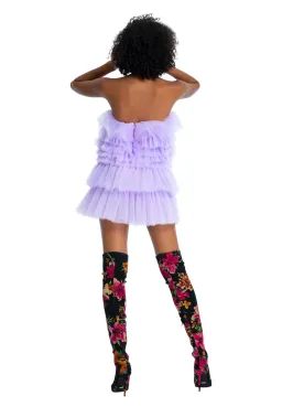 Dyspnea Powermuff Mini Dress Lilac Size 8  for rent on The Volte - image 3