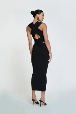 By Johnny Leora Latice Knit Midi Dress Black Size S / Au 8 for rent on The Volte - image 3